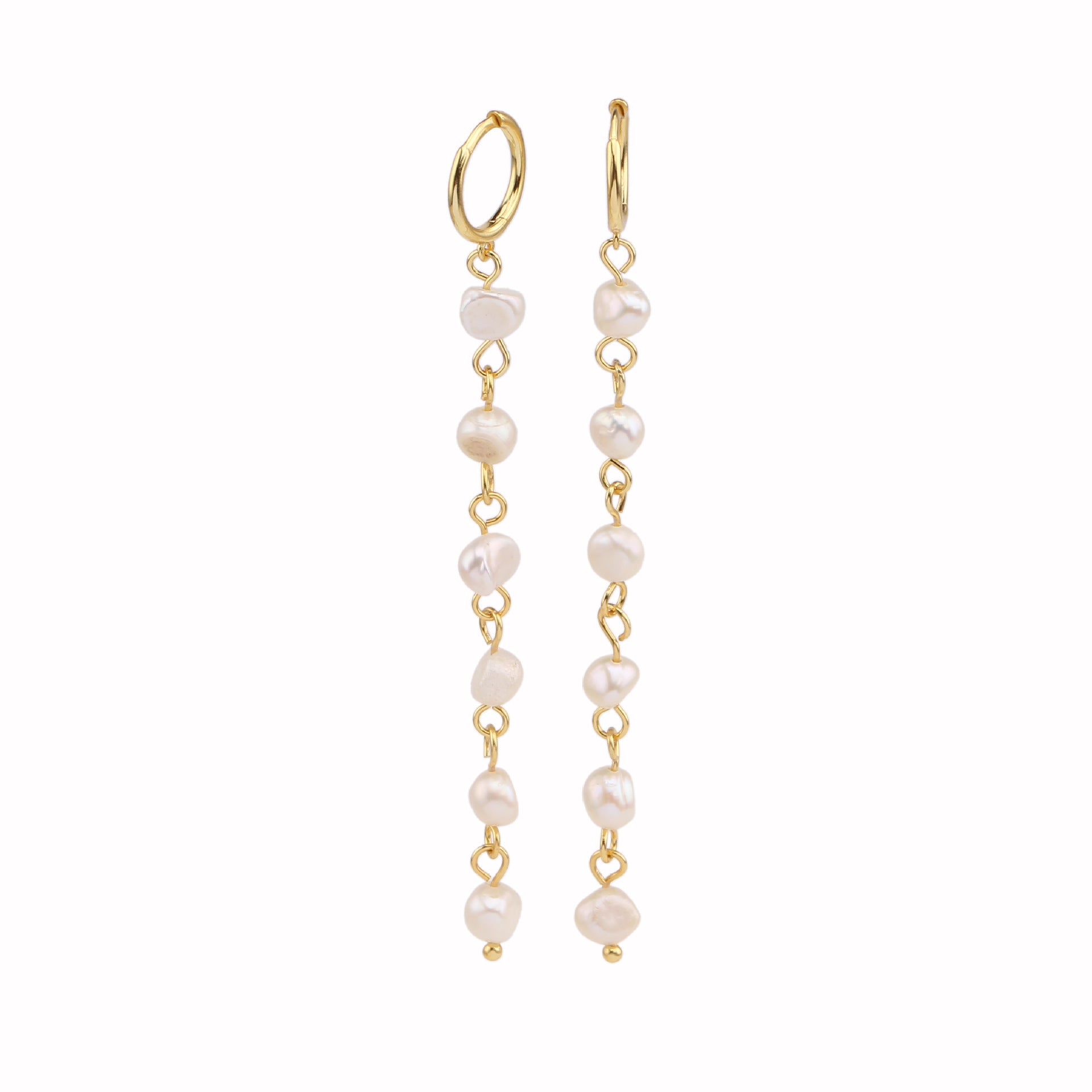 Women&#39;s Long Pearl Ear Clip Earrings