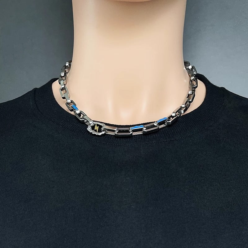 Men’s Sterling Silver Cuban Chain Necklace - 925 Silver Lightning Rope Necklace (50cm/55cm, Non-Tarnish, Hypoallergenic)