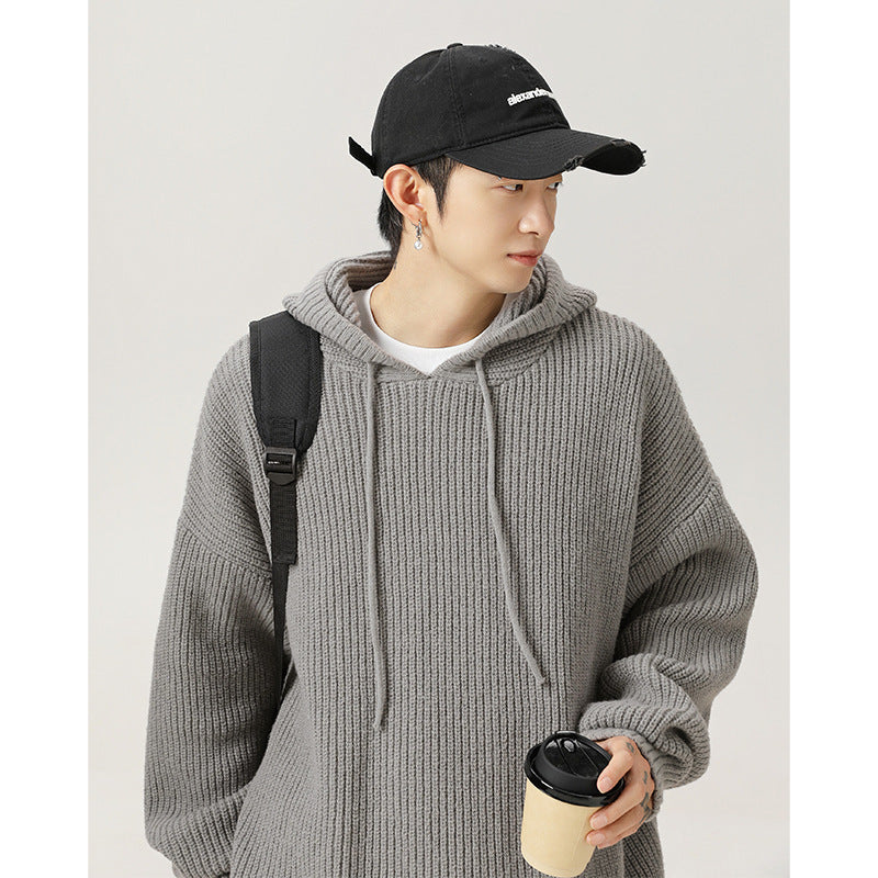 Loose Hooded Sweater Idle Style Adjustable men