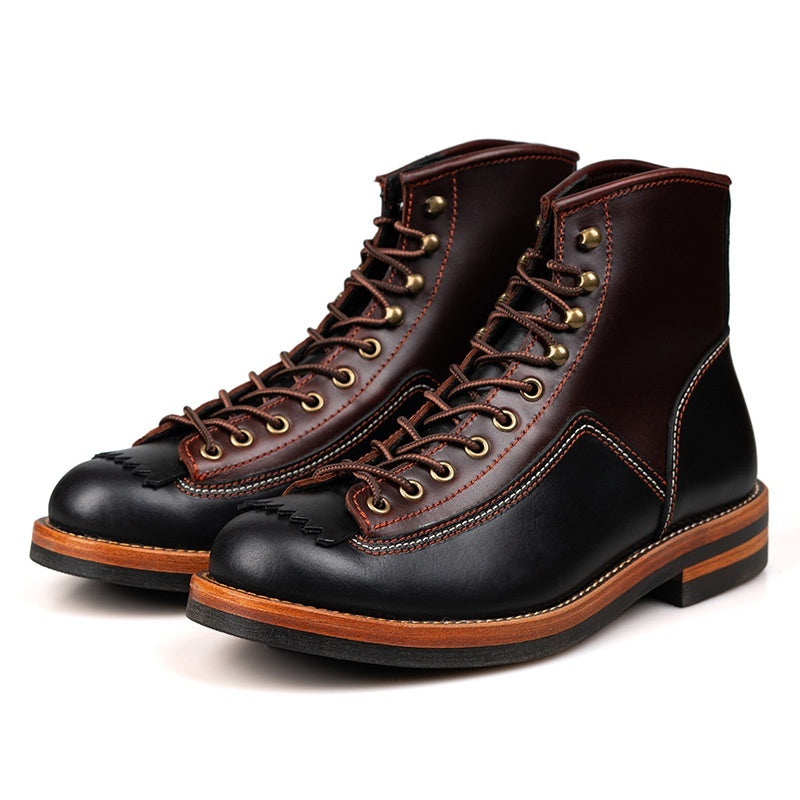 🛠️ Men’s American Retro Motorcycle Boots – Rugged Vintage Power with Modern Comfort
