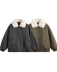 Cotton Dress Coat Fur Collar