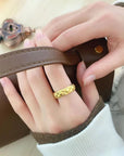 18k Gold Rhombus Ring Small Fragrance Ring FOR WOMEN