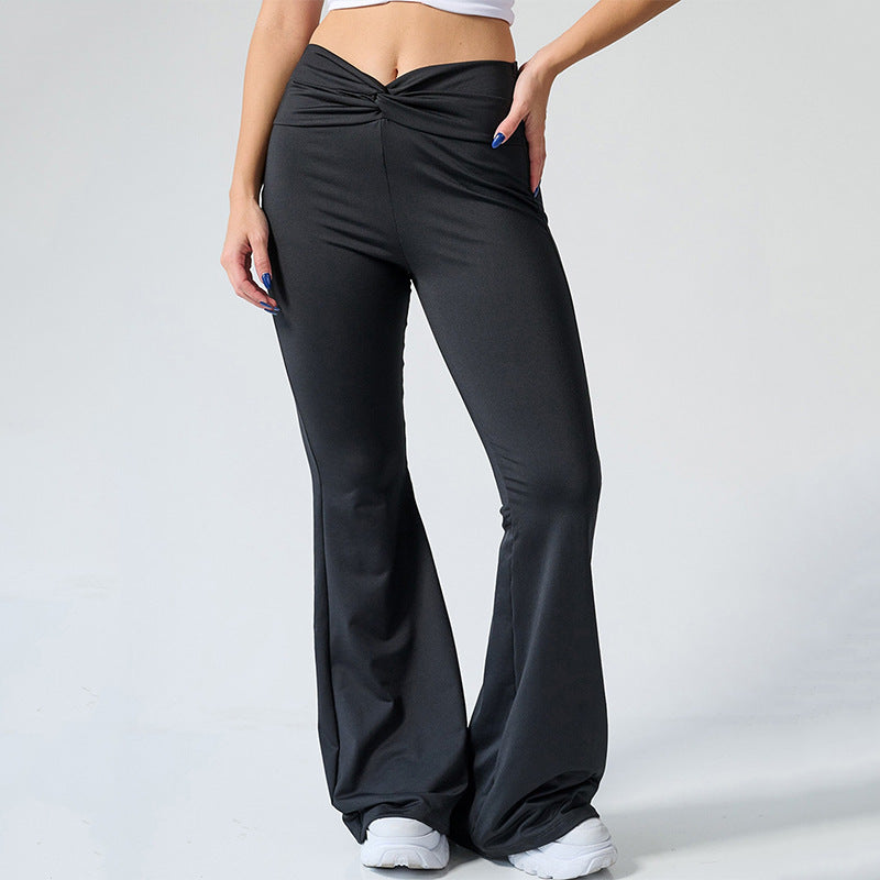 Women’s Abdominal-Shaping Bell-Bottom Pants – High-Waist Slimming Street Style Trousers
