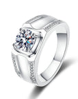 1 Carat Moissanite Ring Men's S925 Sterling Silver