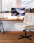 Large Size Armless Home Office Desk Chair Vanity Chair No Wheels ( USA ONLY + 3 TO 5 DAYS SHIPPING)