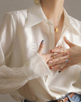 Chic Chiffon White Shirt For Women