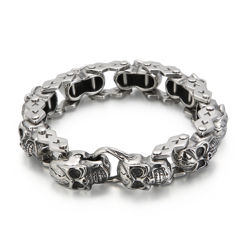 Titanium Steel  Skull Bracelet men