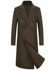 Woolen Coat Trench Coat Double Breasted Long Below The Knee