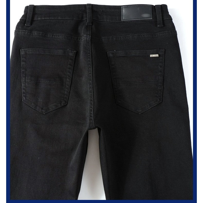 Black Patch Pleated Jeans For Men (3 to 7 days shipping)