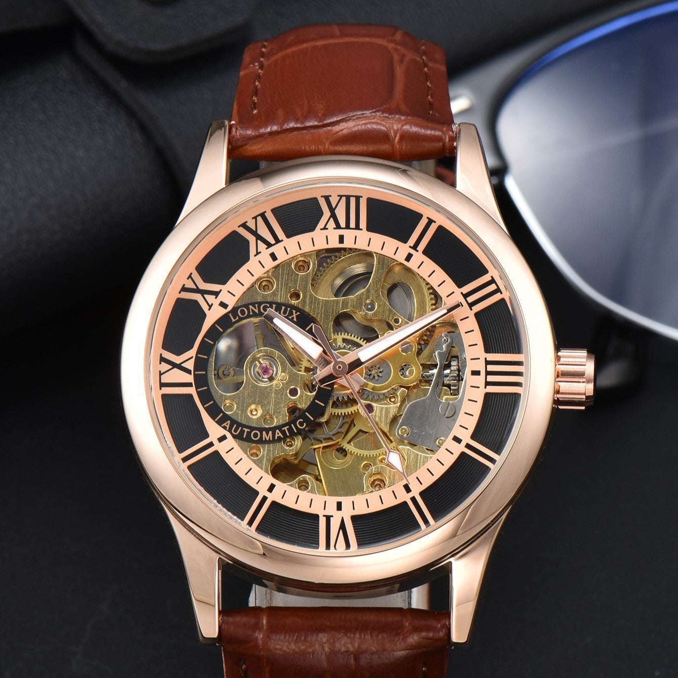 Men&#39;s Mechanical Watch Roman Scale Waterproof