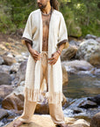 Men’s Cotton Robe – Lightweight Casual Loungewear Kimono Style