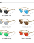 UV400 Semi-rimless Men's And Women's Polarized wooden Sunglasses