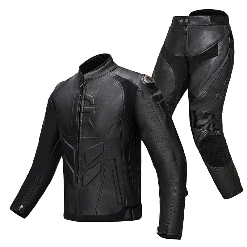 Wind-proof Motorcycle Leather Pants Suit For Men