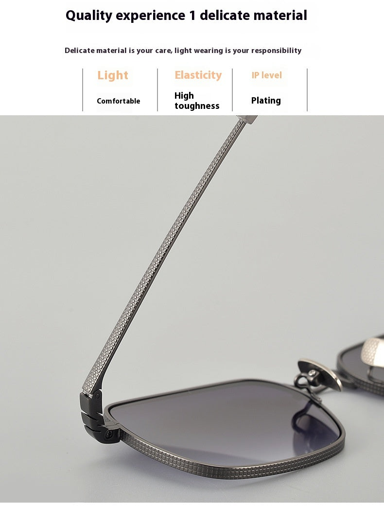 Pure Titanium Square Frame Double Beam Fashion Myopia Glasses For Men (3 to 7 DAYS SHIPPING)