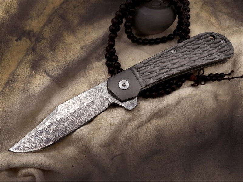 Alloy High Hardness Powder Steel Folding Knife Titanium (USA ONLY)