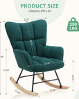 Teddy Fabric Gliding Rocking Chair ( USA ONLY + 3 TO 5 DAYS SHIPPING)