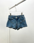 High-Waisted Skinny Mini Denim Shorts – Chic & Flattering Summer Essential