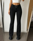 Women's Classic Black Cotton Pants - Comfortable Everyday Bottoms (Sizes S-L)