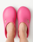 Women’s Fashion Beach Clogs – Soft EVA Comfort | Couple Matching Set | Raspberry/White/Black