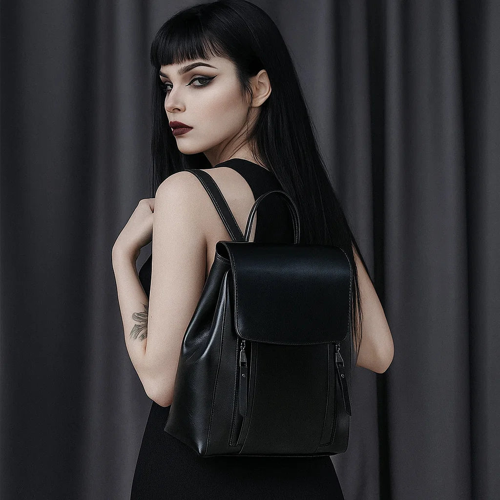 👜 Premium Leather Backpack for Women – Genuine Double-Layer Cowhide |