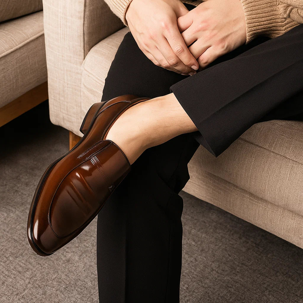 Micro REEHEMES Patent Leather Men’s Shoes – British Business &amp; Classic Dress Style