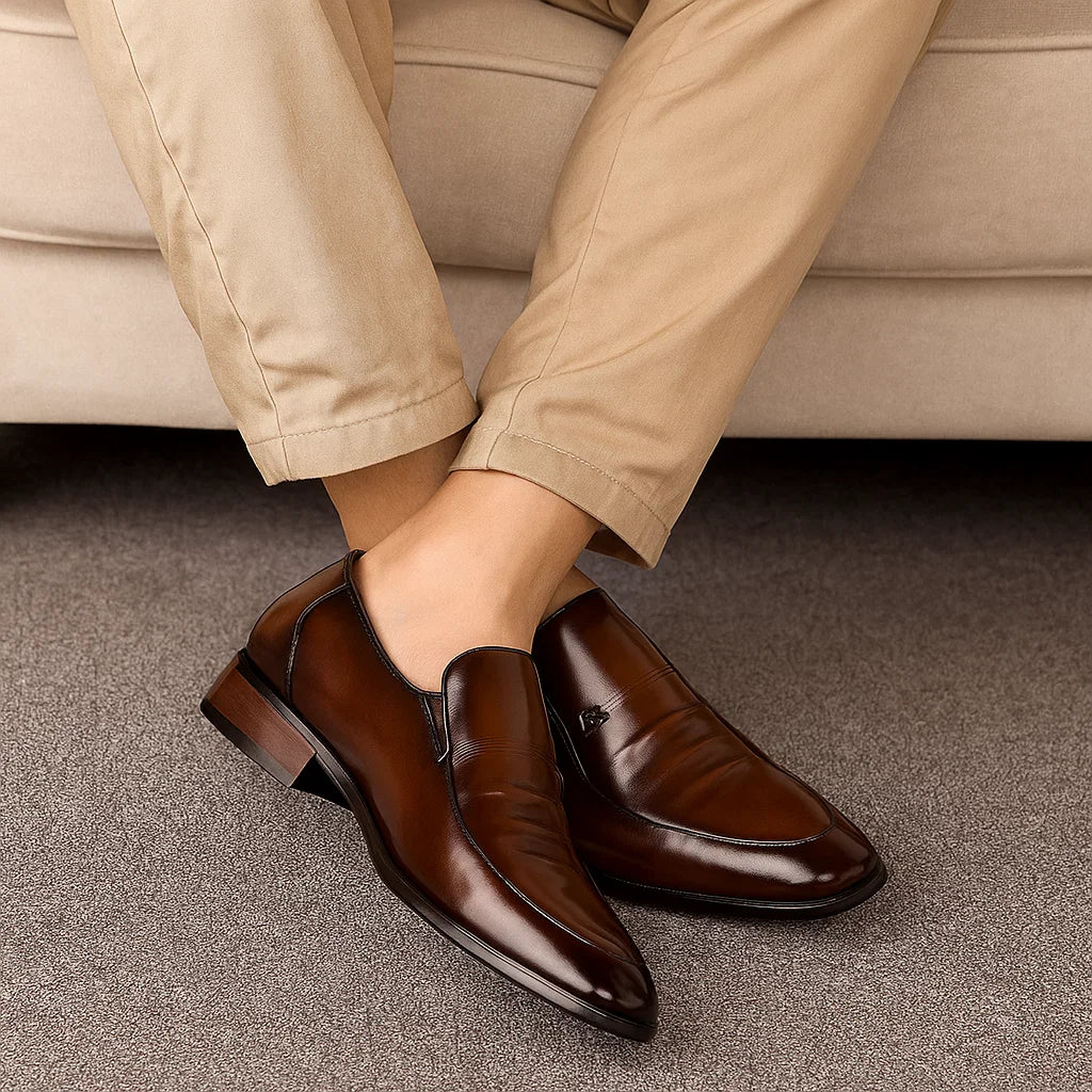 Micro REEHEMES Patent Leather Men’s Shoes – British Business &amp; Classic Dress Style