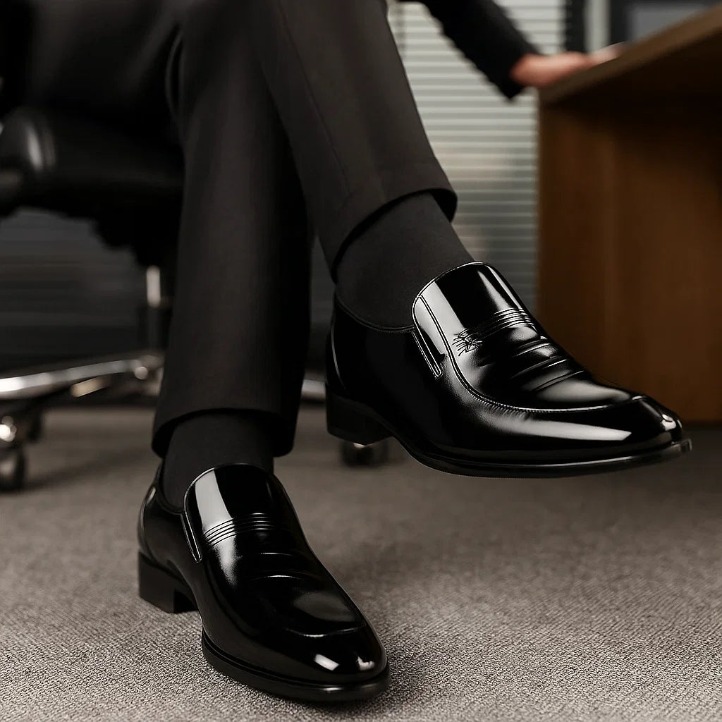 Micro REEHEMES Patent Leather Men’s Shoes – British Business &amp; Classic Dress Style