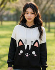 Women’s Forest Fleece Hoodie – Cozy Autumn & Winter Cartoon Style