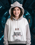 Women’s Forest Fleece Hoodie – Cozy Autumn & Winter Cartoon Style