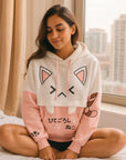 Women’s Forest Fleece Hoodie – Cozy Autumn & Winter Cartoon Style