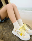 Women’s Breathable Mesh Casual Shoes – Cute Korean Style Dopamine Sneakers