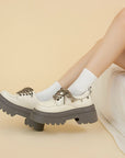 Women’s Amy & Mai British Style Platform Leather Shoes – Chunky Heel Mary Jane Design