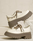 Women’s Amy & Mai British Style Platform Leather Shoes – Chunky Heel Mary Jane Design