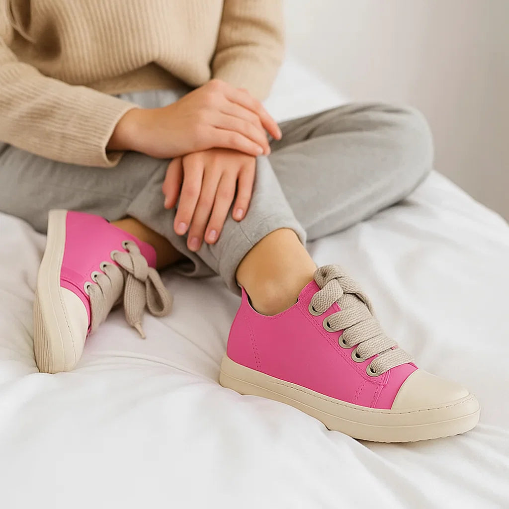 🎀 Candy Lace-Up: Women’s Chunky Sole Sneakers