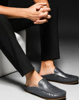 Men's Breathable Gommino Slippers - Summer Casual Semi-Slip Ons (Black/Gray/Yellow) | Sizes 39-45