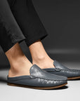Men's Breathable Gommino Slippers - Summer Casual Semi-Slip Ons (Black/Gray/Yellow) | Sizes 39-45
