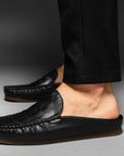 Men's Breathable Gommino Slippers - Summer Casual Semi-Slip Ons (Black/Gray/Yellow) | Sizes 39-45