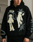 MEN’s Creative Cartoon Foam Printed Hoodie – Playful Streetwear with a Bold Edge