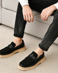 Men’s Genuine Leather Shoes - Suede & Leather Low-Heel Loaf