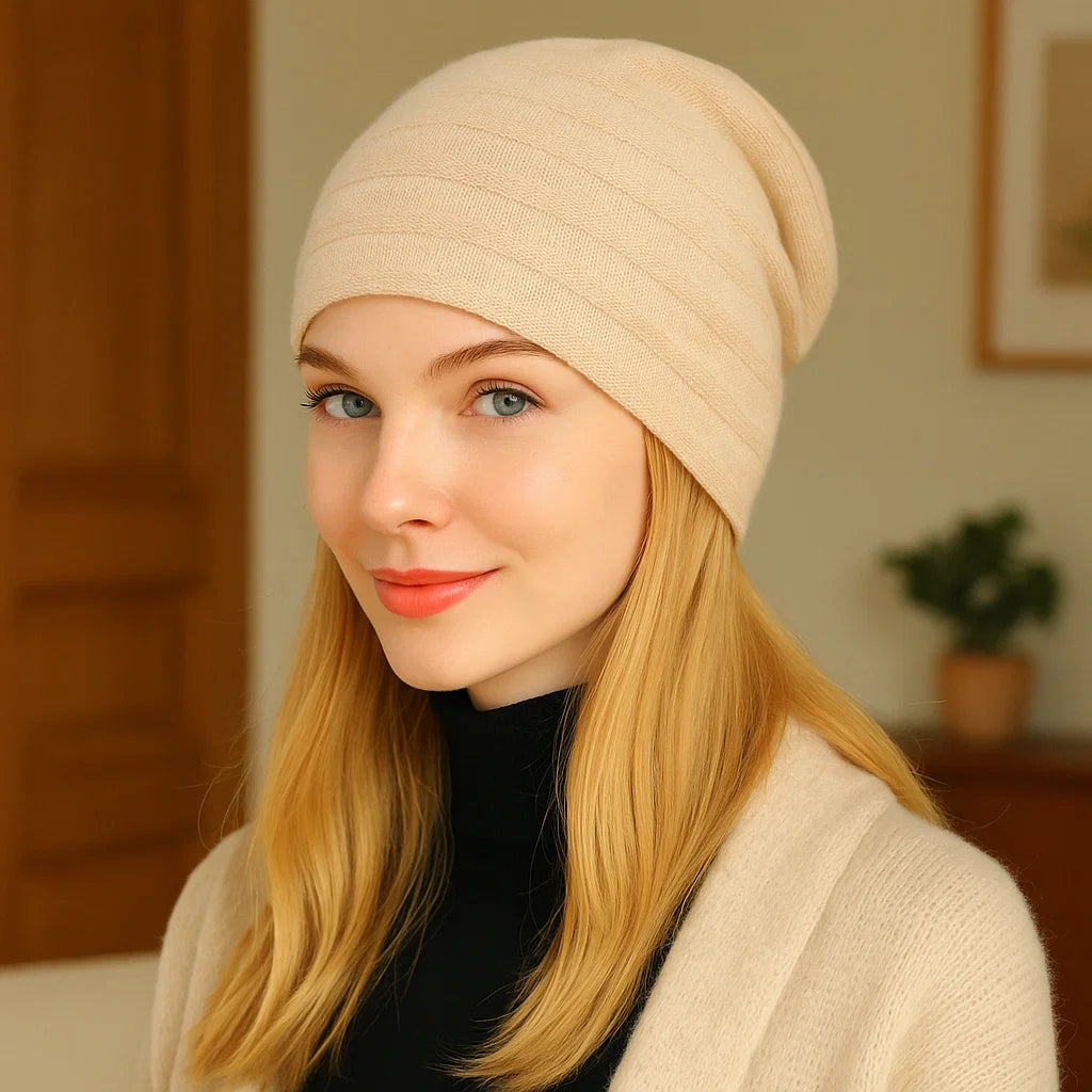 🧣✨ Bonnet en cachemire de luxe - Élégance douce comme un nuage