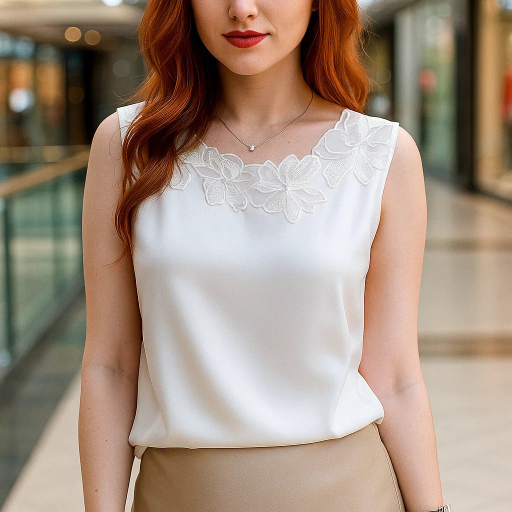 Women’s Real Silk Waistcoat Sling – Elegant Florals with Commuting Chic