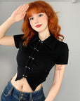 🖤 Women’s Cropped Printed Top – Hot Girl Street Style