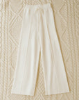 Women’s White  Loose Slimming Straight Wide-Leg Trousers – High Waist Commuting Style