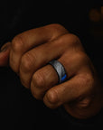 MEN'S Damascus Steel Ring – Two-Tone Electroplated Tungsten