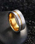 Men’s Damascus Steel Ring – Forged Tungsten Carbide