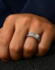 Men’s Damascus Steel Ring – Forged Tungsten Carbide