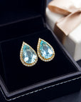 💎 Sky Blue Topaz Jewelry Set – Natural Gemstone Trio | 7×10mm Oval Cut