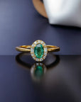 Women’s Natural Colombian Emerald Jewelry Set – Sterling Silver with Adjustable Ring