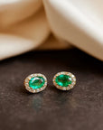 Women’s Natural Colombian Emerald Jewelry Set – Sterling Silver with Adjustable Ring