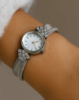 Women’s Retro Gold Quartz Watch – 22mm Vintage Court Style with Woven Strap